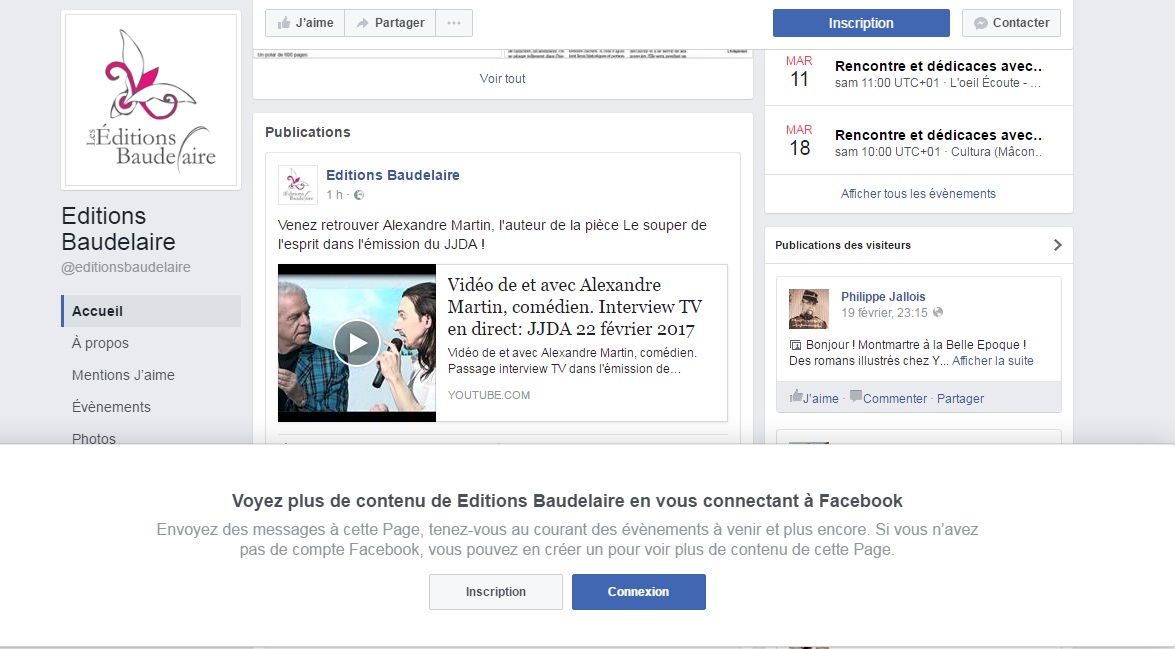 Facebook editions baudelaire video